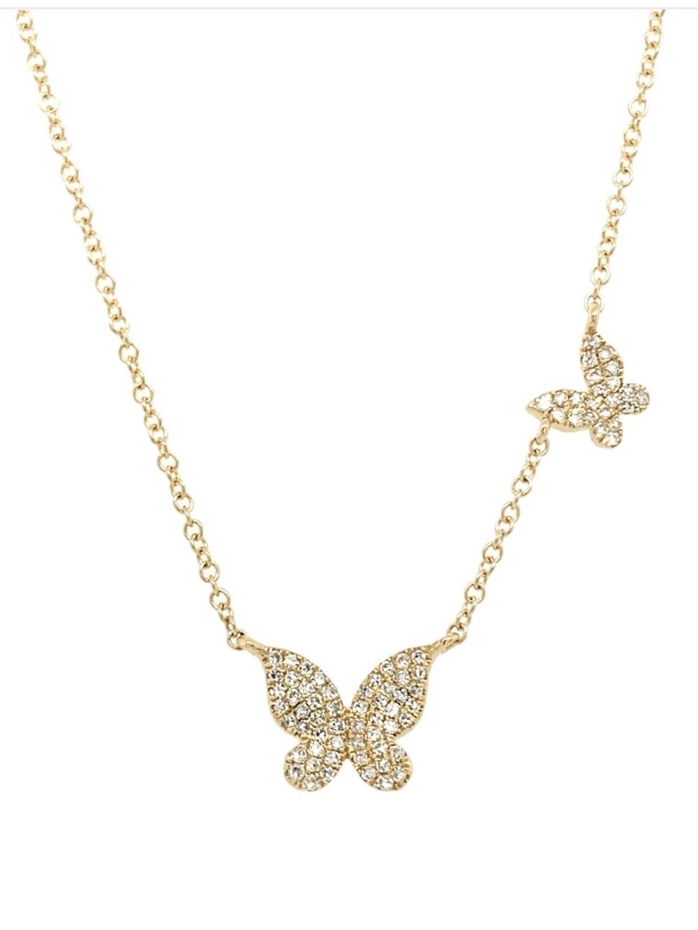 Jennifer Miller Rose Gold Butterfly Diamond Necklace - Women Jewelry